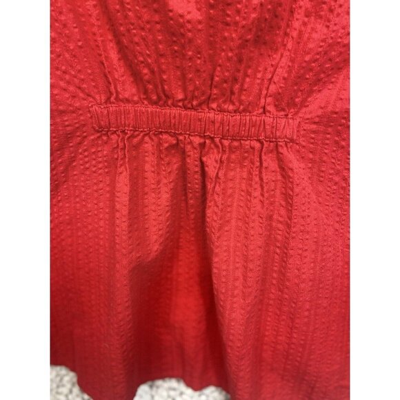 White Stag red button up short sleeve blouse elastic back  women's size 2XL - Picture 3 of 6